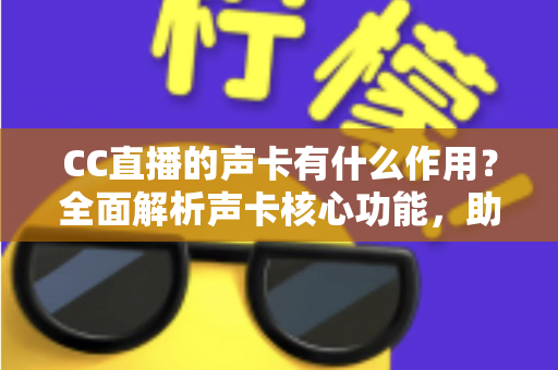 CC直播的声卡有什么作用？全面解析声卡核心功能，助你打造专业级直播音质