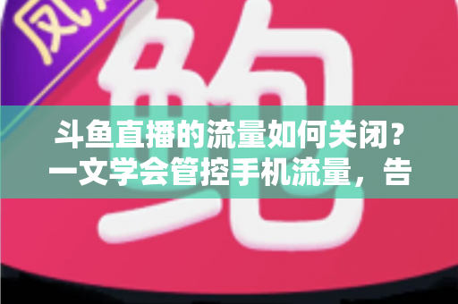 斗鱼直播的流量如何关闭？一文学会管控手机流量，告别流量超额焦虑