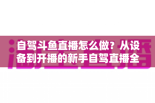 自驾斗鱼直播怎么做？从设备到开播的新手自驾直播全流程实战指南
