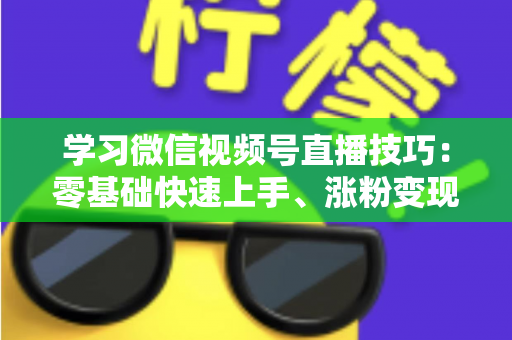 学习微信视频号直播技巧：零基础快速上手、涨粉变现的实战全攻略