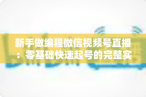 新手做编程微信视频号直播：零基础快速起号的完整实战指南