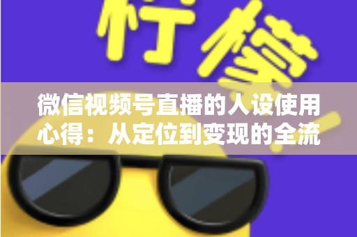 微信视频号直播的人设使用心得:从定位到变现的全流程实战指南 微信视频号直播的人设使用心得:从定位到变现的全流程实战指南
