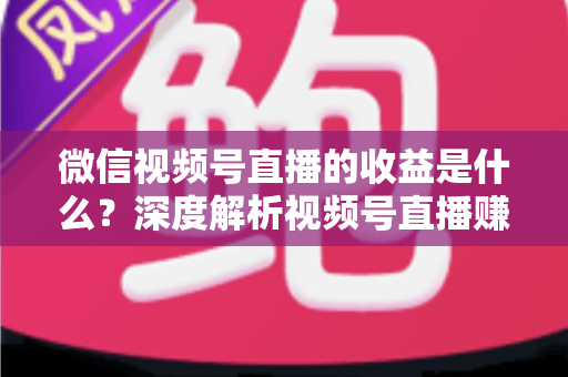 微信视频号直播的收益是什么？深度解析视频号直播赚钱渠道与变现技巧