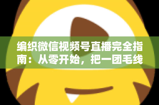 编织微信视频号直播完全指南:从零开始,把一团毛线织成有温度的生意 编织微信视频号直播完全指南:从零开始,把一团毛线织成有温度的生意