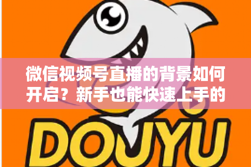 微信视频号直播的背景如何开启？新手也能快速上手的完整教程