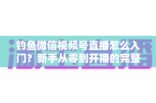 钓鱼微信视频号直播怎么入门？新手从零到开播的完整实操指南